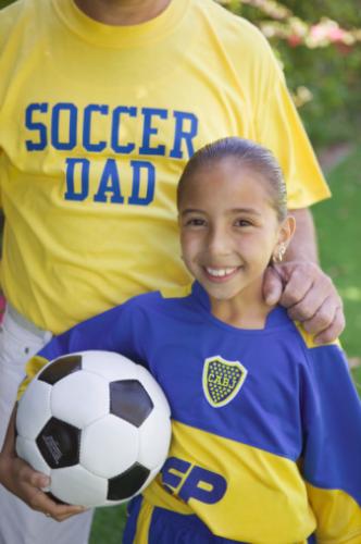 Soccer dad with daughter