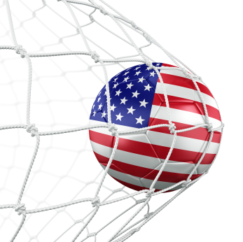 American flag on soccer ball