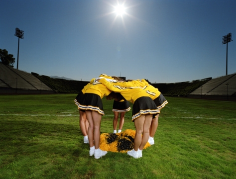 Cheerleading huddle