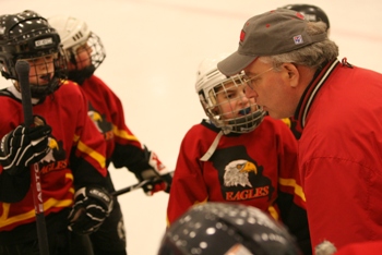 Doug Abrams coaching youth hockey