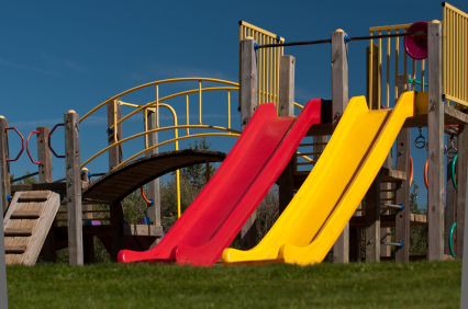 Colorful playground equipment