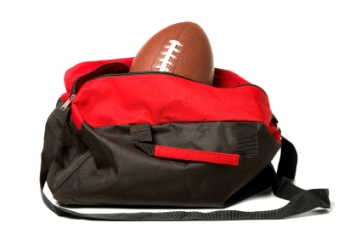 Sports bag with football