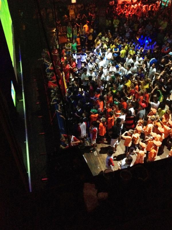 Soccer players watching 2014 World Cup final at House of Blues at Disney World