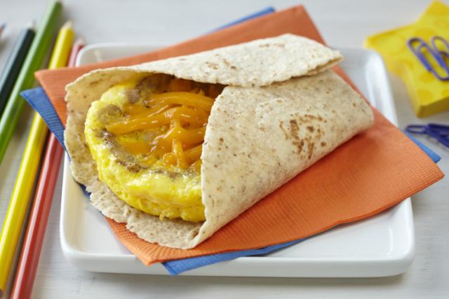 Egg, Sausage and Cheese Breakfast Tortilla