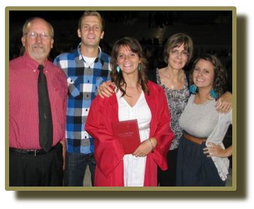 Janis Meredith and her family at daughter's graduation