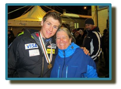 Ryan Cochran-Siegel with mom after winning World Juniors